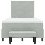 vidaXL Lit Box Spring avec Matelas & Banc Gris Clair 120x200 cm Velours