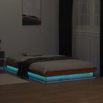 vidaXL Cadre de lit à LED sans matelas 120x200 cm bois massif