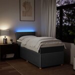 vidaXL Sommier à lattes de lit et matelas Gris foncé 90x190 cm Tissu