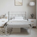 vidaXL Cadre de lit métal sans matelas et tête de lit blanc 100x200 cm