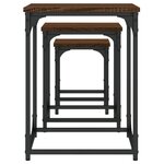 vidaXL Tables basses gigognes 3 Pièces chêne marron bois d'ingénierie