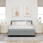 Lit à sommier vidaXL avec matelas gris clair 140x190 cm tissu