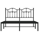 vidaXL Cadre de lit métal sans matelas avec tête de lit noir 140x190cm