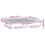vidaXL Cadre de lit à LED marron miel 200x200 cm bois massif