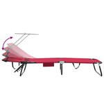 vidaXL Chaises longues pliantes 2 Pièces avec auvent rouge en tissu Oxford 600D
