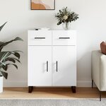 vidaXL Buffet Blanc brillant 69 5x34x90 cm Bois d'ingénierie
