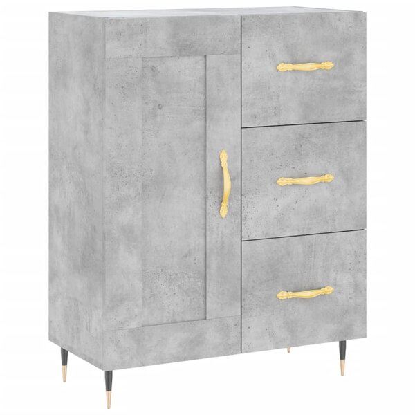 vidaXL Buffet gris béton 69 5x34x90 cm bois d'ingénierie