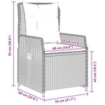 vidaXL Ensemble à manger de jardin 9Pièces coussins noir résine tressée