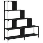 vidaXL Bibliothèque à 4 niveaux noir 139x33 5x149 cm bois d'ingénierie