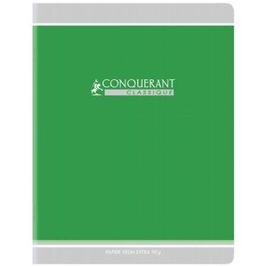 HAMELIN Conquérant Classic cahier piqûre 24x32 96 pages 90g Seyès couverture carte