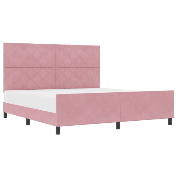 Cadre de lit vidaXL Rose 180x200 cm Velours