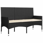 vidaXL Salon de jardin 4 Pièces avec coussins Noir Résine tressée