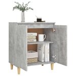 vidaXL Buffet avec pieds en bois Gris béton bois d'ingénierie