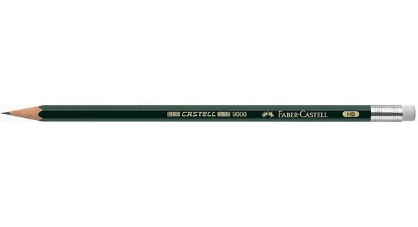 Crayon papier CASTEL 9000 Bout gomme HB FABER-CASTELL
