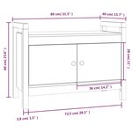 vidaXL Banc d'entrée Blanc 80x40x60 cm Bois de pin massif