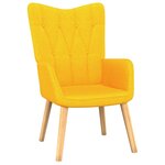 vidaXL Chaise de relaxation avec tabouret Jaune moutarde Tissu