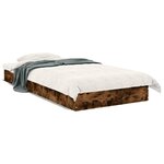 vidaXL Cadre de lit chêne fumé 90x200 cm bois d'ingénierie