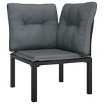 Salon de jardin meuble d'extérieur ensemble de mobilier 7 pièces résine tressée noir et gris 02_0017451