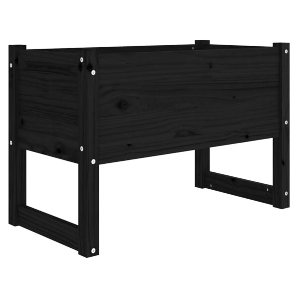 vidaXL Jardinière Noir 78x40x52 cm Bois massif de pin