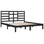 vidaXL Cadre de lit Noir Bois de pin massif 200x200 cm