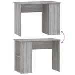Bureau table poste de travail meuble d'ordinateur informatique étude sonoma 100 x 55 x 75 cm bois d'ingénierie gris 02_0023942
