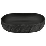 vidaXL Vasque à poser noir ovale 59x40x14 cm céramique
