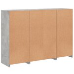 vidaXL Buffets avec lumières LED 3 Pièces gris béton bois d'ingénierie