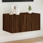 vidaXL Meuble TV mural avec lumières LED chêne marron 60x35x31 cm