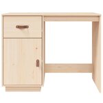 Bureau table poste de travail meuble d'ordinateur informatique étude 95 x 50 x 75 cm bois massif de pin brun 02_0023379