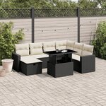 vidaXL Salon de jardin 8 Pièces avec coussins noir résine tressée
