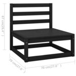 Salon de jardin meuble d'extérieur ensemble de mobilier 7 pièces avec coussins noir bois de pin massif 02_0017249