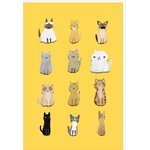 Carte Signature Chats - 11 5 X 17cm - Draeger paris