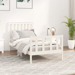 vidaXL Cadre de lit sans matelas blanc 100x200 cm bois de pin massif