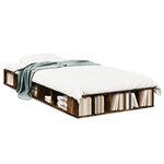 vidaXL Cadre de lit chêne fumé 90x190 cm bois d'ingénierie