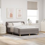 Lit à ressorts vidaXL avec matelas - Taupe  140x190 cm  Tissu