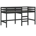 vidaXL Lit mezzanine enfants et rideaux rose 90x190cm bois pin massif