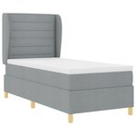 vidaXL Matelas à ressorts Gris clair 90x190 cm Tissu