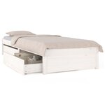 vidaXL Cadre de lit sans matelas avec tiroirs blanc 90x200 cm