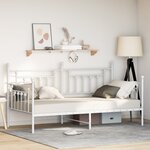 vidaXL Cadre de Lit de Jour Blanc 100x190 cm en Acier