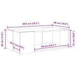vidaXL Table basse chêne fumé 89 5x48x30 cm bois d'ingénierie