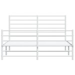vidaXL Cadre de lit métal sans matelas et pied de lit blanc 160x200 cm