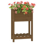 vidaXL Jardinière avec étagère Marron miel 54x34 5x81 cm Bois de pin