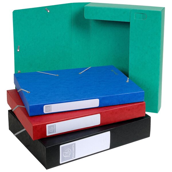 Boite De Classement Cartobox Dos 40mm Carte Lustrée - A4 - Couleurs Assorties - X 10 - Exacompta