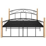vidaXL Cadre de lit sans matelas noir métal bois chêne 140x200 cm