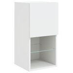 vidaXL Meuble TV avec lumières LED blanc 30 5x30x60 cm