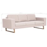 vidaXL Canapé à 3 places Tissu Crème