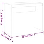 vidaXL Bureau Chêne marron 90x40x72 cm Bois d'ingénierie