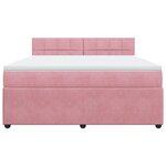 vidaXL Sommier à lattes de lit avec matelas Rose 180x200 cm Velours
