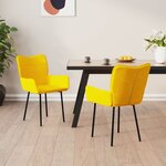 vidaXL Chaises à manger lot de 2 Jaune Velours