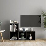 vidaXL Meubles TV 2 Pièces Gris brillant 72x35x36 5 cm Bois d'ingénierie